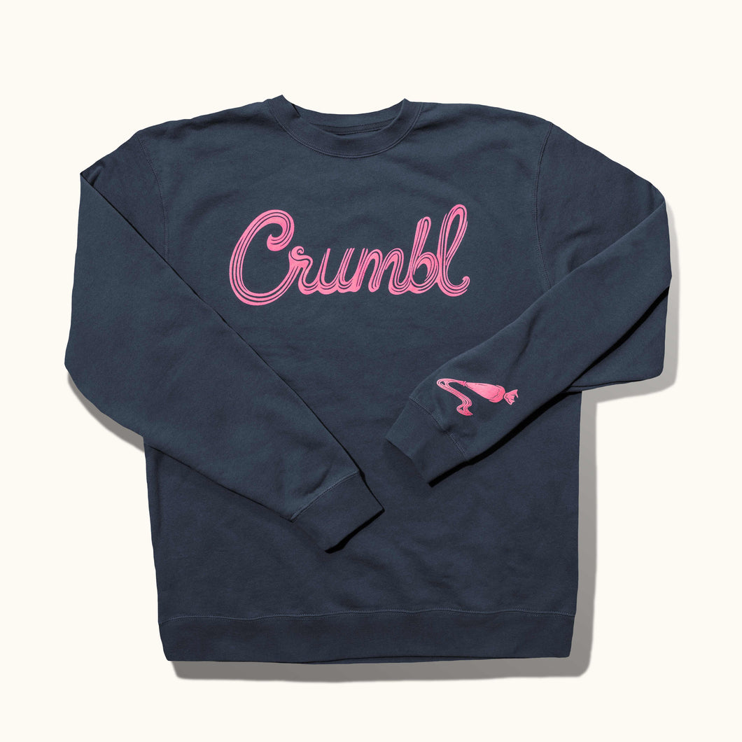 Blue Crumbl Script Crewneck